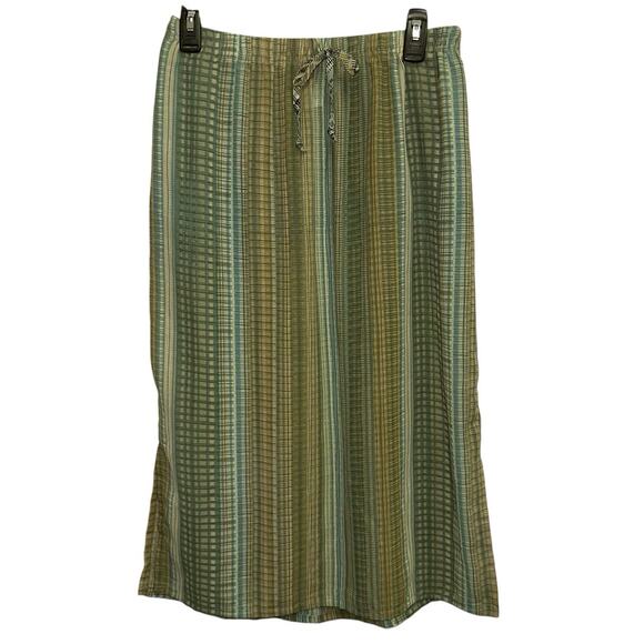 Vintage Koret Seersucker Patterned Green Skirt - Picture 1 of 6